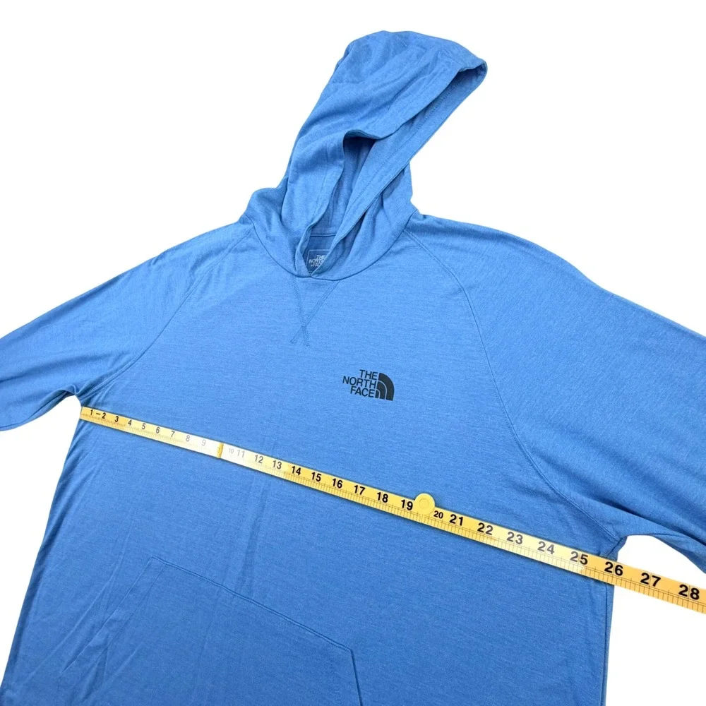 The North Face Hoodie Men XXL Blue Performance Cotton Rayon Classic Lightweight